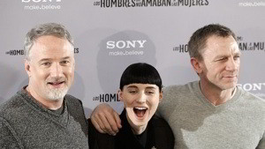 Fincher, Mara y Craig, durante su visita a Madrid para presentar la película. Fincher, Mara y Craig, durante su visita a Madrid para presentar la película.