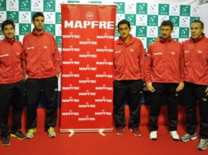 seleccion espanola tenis kazajistan oviedo De izquierda a derecha, el equipo de Copa Davis que se medirá a Kazajistán: López, Granollers, Almagro, Ferrero y Corretja (Fuente: RFET)