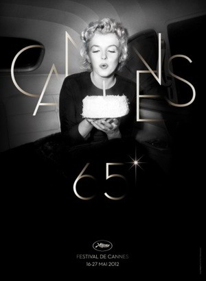 Marilyn Monroe, soplando una vela en el cartel del Festival de Cannes.