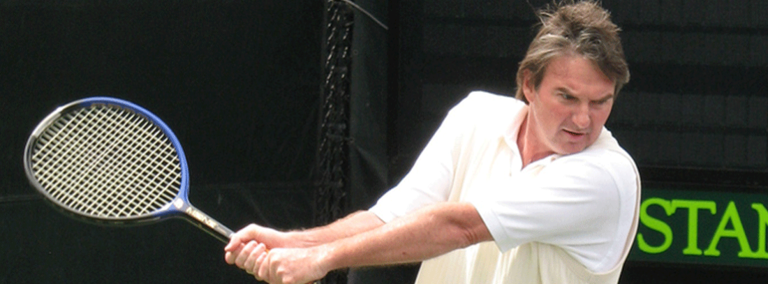 Jimmy Connors jugando al tenis