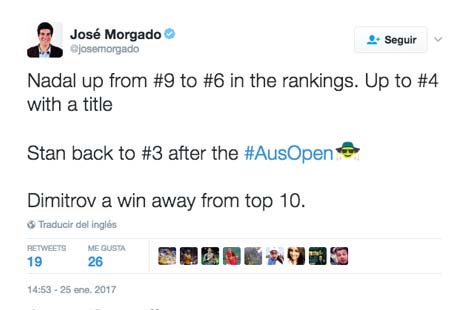 José Morgado apoya a Rafa Nadal