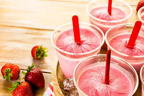 Helado casero de fresa
