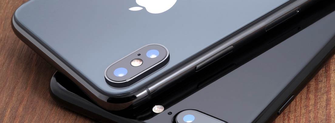 Teléfono móvil vista delantera y trasera.