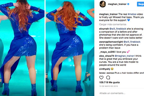 Foto de Meghan Trainor en la que ha utilizado Photoshop