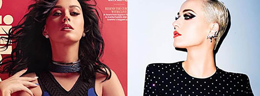 Katy Perry rubia con el pelo corto y morena con el pelo largo