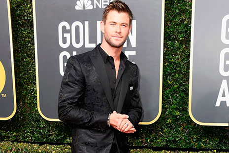 Los Globos de oro 2018 Chris Hemsworth Chris Hemsworth en los Globos de Oro 2018 con esmoquin