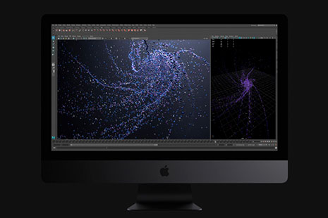 iMac Pro 2017 aplicación Vista frontal y vista lateral del iMac Pro 2017 de Apple