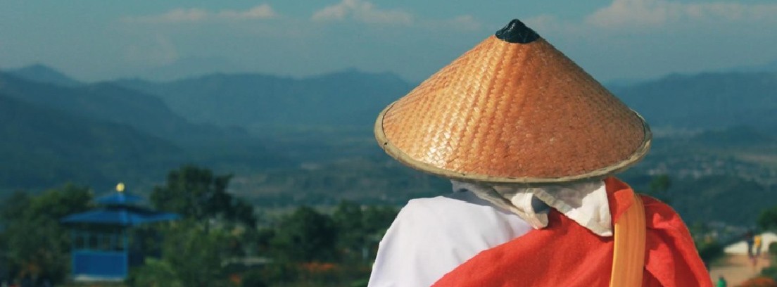destinos para el verano 2018 Japón Persona con sombrero típico japonés mirando un paisaje nipón