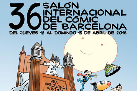 Ilustración tipo comic con muchos personajes varios en torno a una edificio central