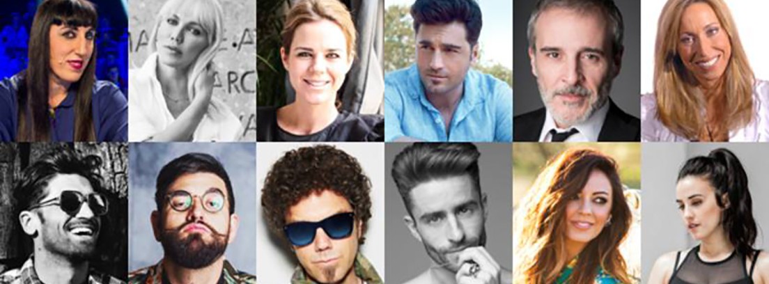 Bailando con las estrellas 12 famosos Retratos en primer plano de los 12 famosos concursantes de Bailando con las estrellas