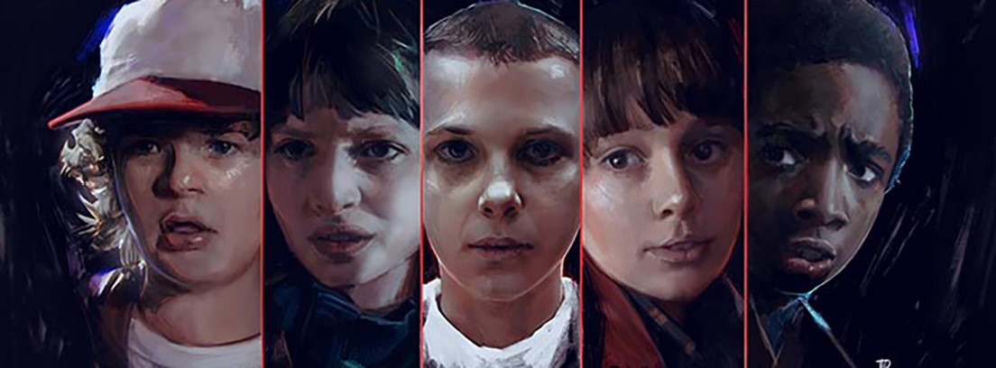 Temporada 3 de Stranger Things Cartel con la imagen de los actors de Stranger Things