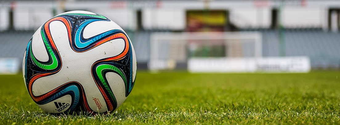 Balón de fútbol sobre el césped