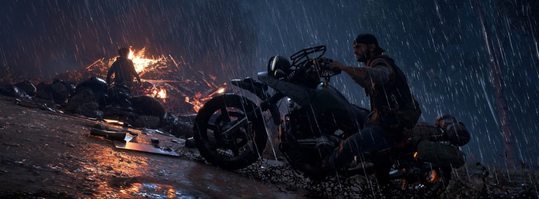 Deacon en su motocicleta en una escena de Days Gone para PS4