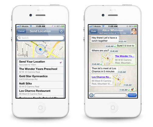 Compartir la ubicación a través del iPhone - iOS Terminal Apple con iOS donde muestra cómo comparte ubicación con un contacto