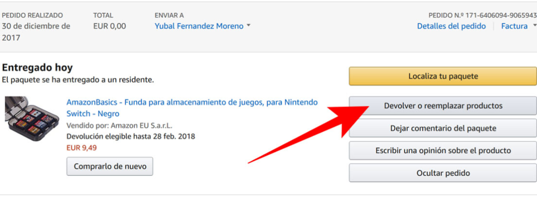 Pasos para devolver en Amazon