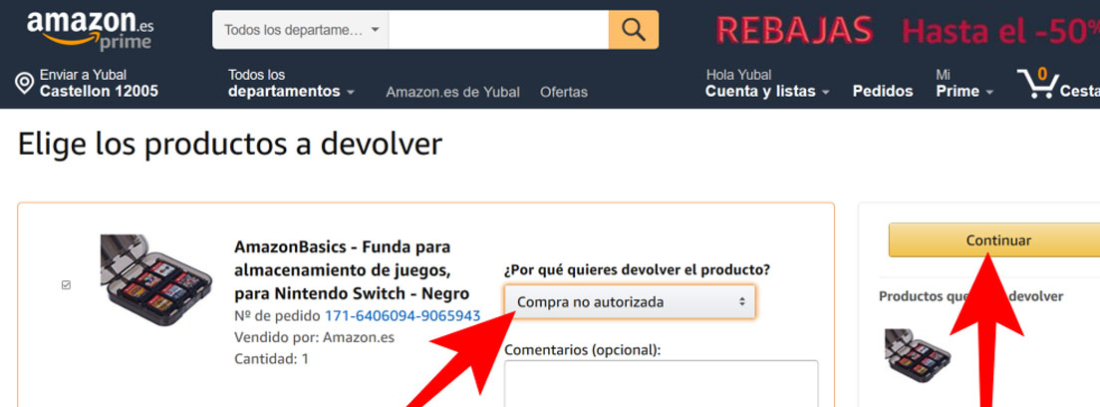 Pasos para devolver en Amazon