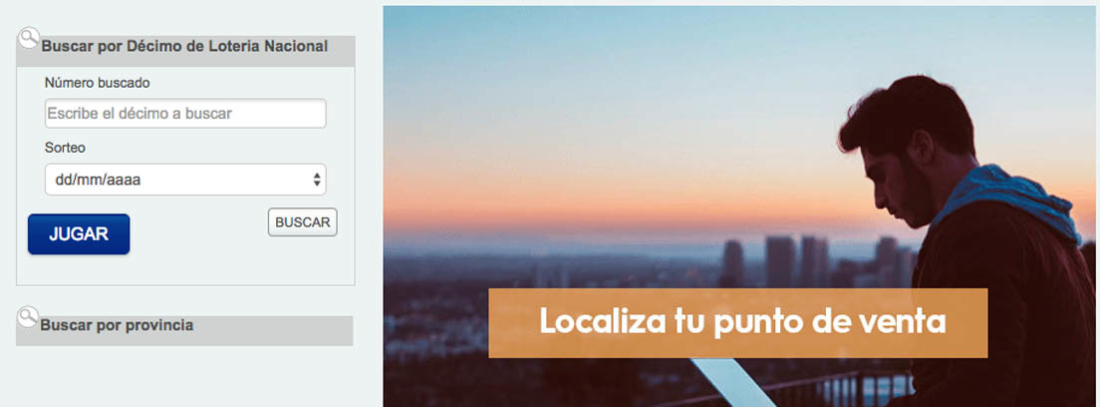 lugar para introducir el número de lotería que queremos encontrar