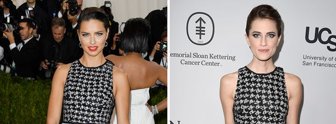 Adriana Lima y Allison Williams con vestido de Giambattista